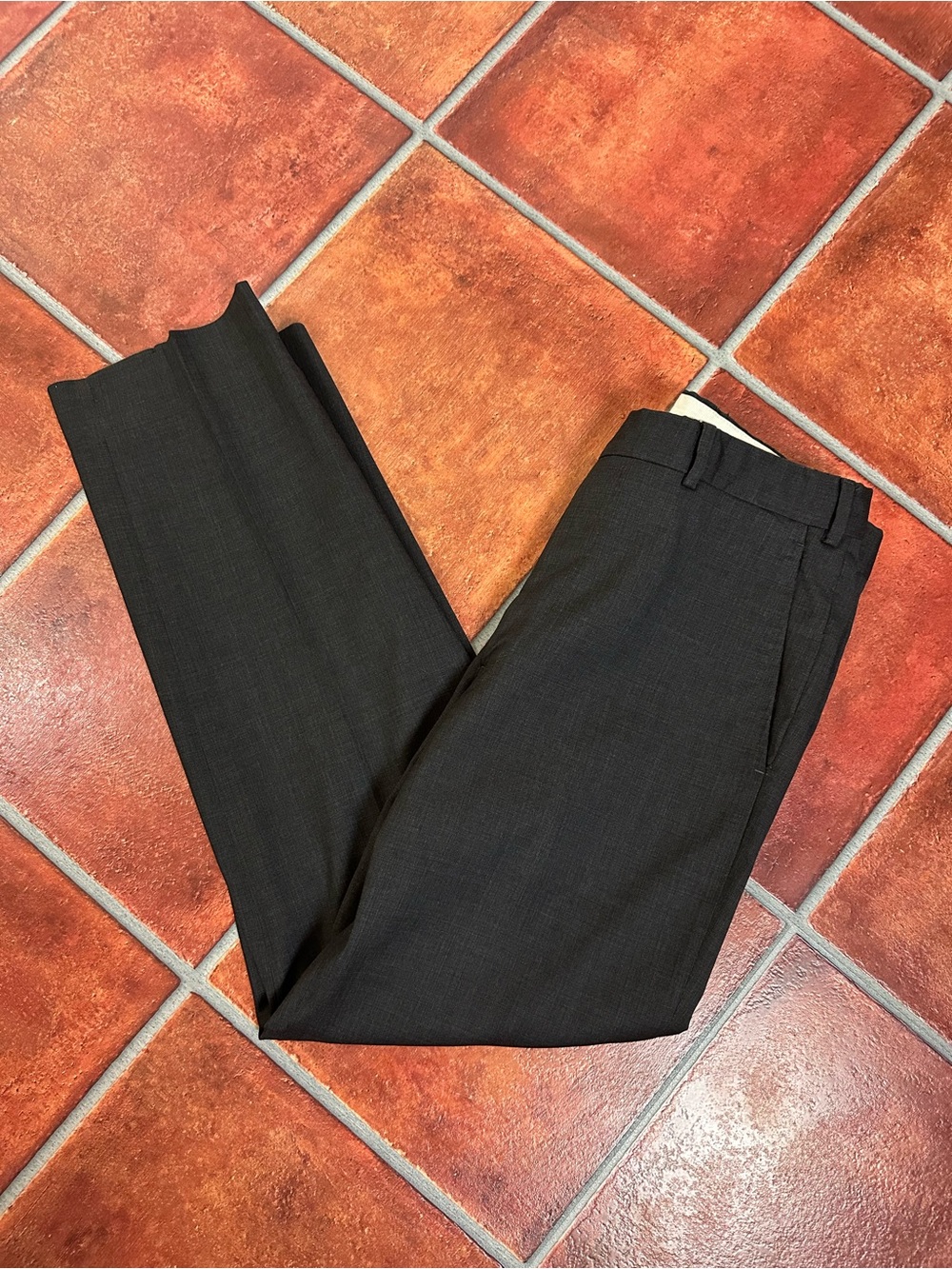Armani Collezioni Virgin Wool Dress Pants in Charcoal